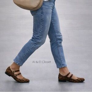 Arizona Jean Co AZ Helena Cheetah Mary Jane Flats Size 7.5 Leopard Print NWB